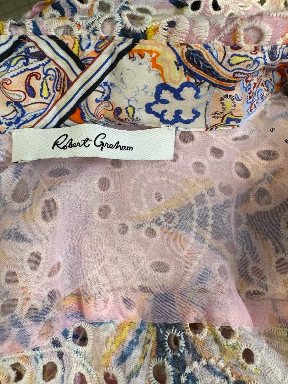 Robert Graham Patterned Eyelet Buttondown - Picture 6 of 7